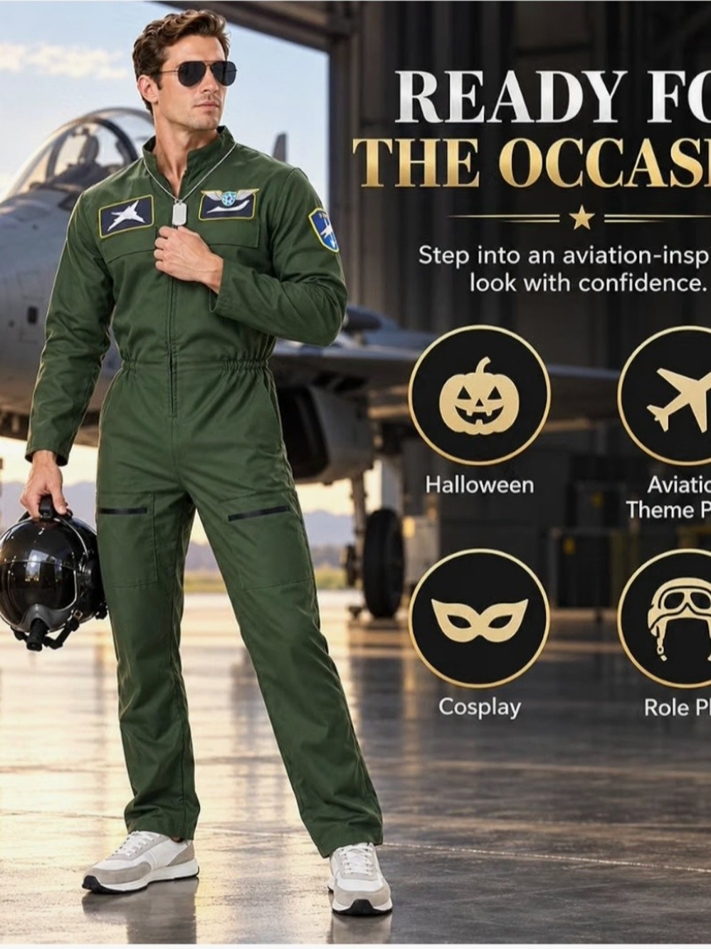 Pilot Costume Jumpsuit - Air Force One Military